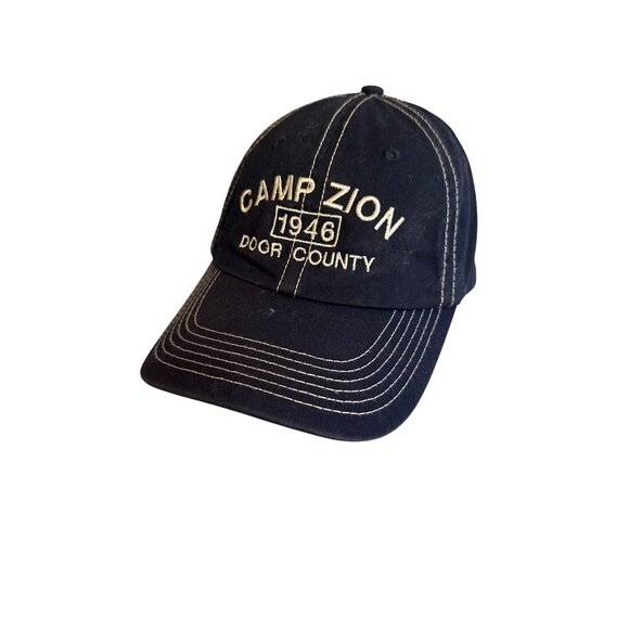 Camp Zion 1946 Door County Navy Blue Cotton Adjustable Baseball Cap - Picture 1 of 5